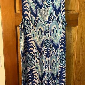 Lilly Pulitzer Blue and Cream Patterned Top